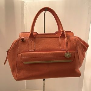 Brahmin Apricot Color Satchel NWOT. A classic statement bag. Has shoulder strap.